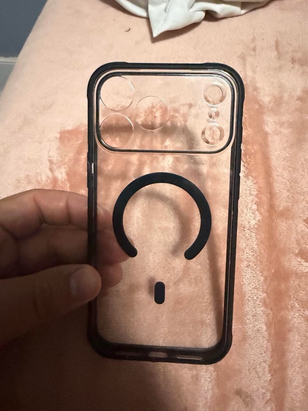 Clear Black-Trim Magnetic-Compatible Phone Case for iPhone 17 pro max